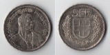 Schweiz  5 Franken  1954  FM-Frankfurt Feinsilber: 12,52g