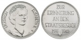 Linnartz BRD Silbermedaille 1965 Elisabeth II. a.d. Staatsbesu...
