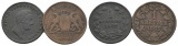 Altdeutschland, 2 Kleinmünzen 1837/1865