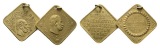 Preußen, tragbare Medaillenklippen 1887, 2 Stück; Messing, 8...