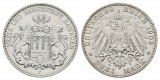 Linnartz KAISERREICH Hamburg 3 Mark 1908 J ss