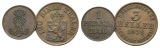 Altdeutschland, 2 Kleinmünzen 1846/1858