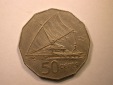 D06  Fiji 50 Cents 1976 in ss-vz  Orginalbilder