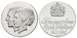 Linnartz Großbritannien Silbermedaille 1973 a.d. Hochzeit Ann...