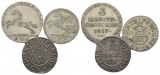 Altdeutschland, 3 Kleinmünzen 1817/1688/1655
