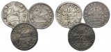 Altdeutschland, 3 Kleinmünzen 1680/1700/1708