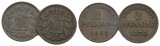 Altdeutschland, 2 Kleinmünzen 1865/1870