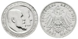 Linnartz KAISERREICH Württemberg Wilhelm II. 3 Mark 1911 F Si...