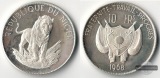 Niger 10 Francs 1968 Löwe FM-Frankfurt Feingewicht: 18g Silber