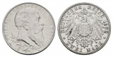 Linnartz KAISERREICH Baden Friedrich I. 2 Mark 1902 ss+