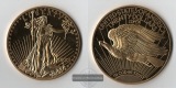 USA,  Medaille Gigant Replika 20$ Gold Eagle 1933 FM-Frankfurt...