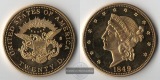 USA, Medaille Replika 1849 Liberty Head Double Eagle  FM- Fran...