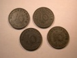 Hot-Lot 3.Reich 4 x 10 Pfennig 1940-43  Orginalbilder