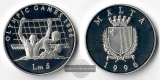 Malta 5 Lire Maltese 1996  Olympische Sommerspiele  FM-Frankfu...