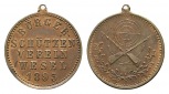 Wesel - Schützenmedaille 1893; tragbar, verkupfert; 2,82 g, ...