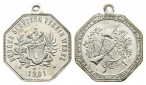 Wesel - Schützenmedaille 1901; tragbar, Messing versilbert; 6...