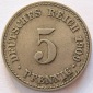 Deutsches Reich 5 Pfennig 1909 F