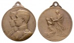 Linnartz BELGIEN, Albert & Elisabeth, Tragbare Bronzemed. 1910...