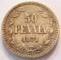 Finnland 50 Penniä 1871 Silber
