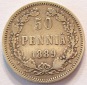 Finnland 50 Penniä 1889 Silber