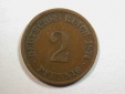 D12  KR  2 Pfennig 1874 H in  schön  Originalbilder