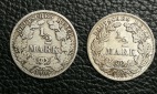 2 x 1/2 Mark 1905 A + 1907 A Jaeger 16 XXL Bild Silber je 0,90...