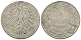 Frankfurt, 2 Gulden 1847; Henkelspur, bearbeitet