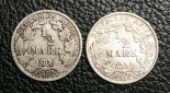 2 x 1/2 Mark 1906 A + 1916 A Jaeger 16 XXL Bild Silber je 0,90...