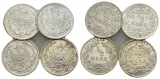 Kaiserreich, 1/2 Mark, J.16 (4 Kleinmünzen 1906/1906/1908/1914)
