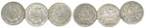 Kaiserreich, 1/2 Mark, J.16 (3 Kleinmünzen 1908/1906/1915)