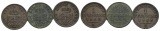 Altdeutschland; 3 Kleinmünzen, 1868/1864/1868