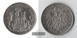 Hamburg, Kaiserreich  5 Mark  1900 J FM-Frankfurt Feinsilber: 25g