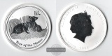 Australien  1 Dollar Lunar Serie-Maus 2008 FM-Frankfurt  Feing...