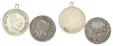 Preussen,2 Medaillen o.J.; Silberlegierung; 1,04 g/1,00 g, Ø ...