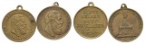 Preußen, 2 Medaillen o.J.; Bronze, tragbar; 4,17 g/3,84 g; Ø...