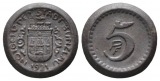 Bunzlau, Notgeld, 5 Pfennig 1921; braunes Steinzeug