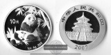 China, 10 Yuan 2007 Panda mit Jungtier  FM-Frankfurt Feinsilbe...