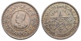Linnartz Marokko 500 Francs 1956, Gewicht: 22,6g/900er, vz-st