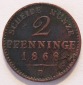 Preussen 2 Pfennig 1868 B