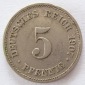Deutsches Reich 5 Pfennig 1907 J