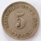 Deutsches Reich 5 Pfennig 1909 D