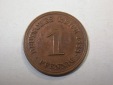 D16  KR  1 Pfennig  1888 E in vz-st   RR!!  Originalbilder