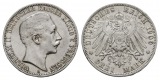 Preussen; Drei Mark 1909, kleiner Randfehler