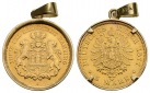 Insg. 2,76 g rau. Münze 1,79 g Feingold, Fassung 585er