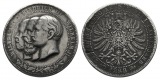 Preussen; Medaille 1888, versilbert; 14,48 g, Ø 34 mm