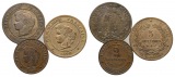 Frankreich; 3 Kleinmünzen 1873 / 1896 / 1890