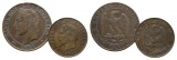 Frankreich; 2 Kleinmünzen 1861 / 1854