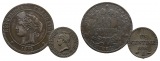 Frankreich; 2 Kleinmünzen 1872 / 1851