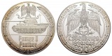 Linnartz 2. Weltkrieg Feinsilbermedaille o.J. (Steiner),PANZER...