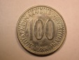 D17 Jugoslawien 100 Dinar 1988 in vz-st  Originalbilder